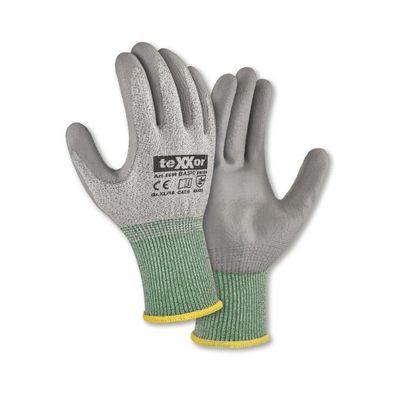 teXXor Arbeitshandschuhe PU Schnittschutz Strickhandschuhe Cut B Basic 2590 12 Paar