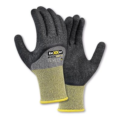 teXXor Arbeitshandschuhe Winterhandschuh Black Cut D Mit ¾ Latexbeschichtung