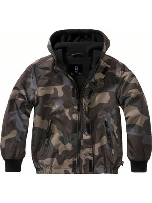 Brandit Kinder Jacke Kids Windbreaker Frontzip Darkcamo