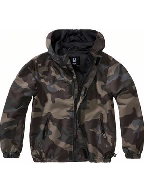 Brandit Kinder Jacke Kids Summerwindbreaker Frontzip Darkcamo