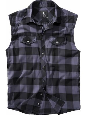 Brandit Men Hemd Checkshirt sleeveless Black/Grey
