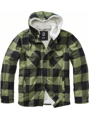 Brandit Men Jacke Lumberjacket hooded Black/Olive