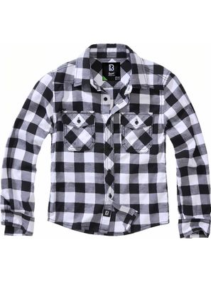 Brandit Kinder Hemd Checkshirt Kids White/Black