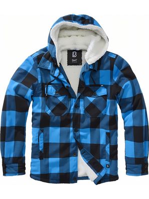 Brandit Men Jacke Lumberjacket hooded Black/Blue