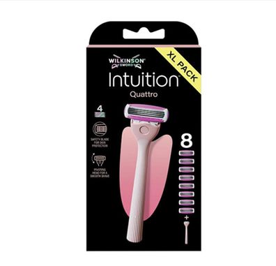 Wilkinson Sword Intuition Quattro For Women Rasier-Set + 8er Rasierklingen OVP