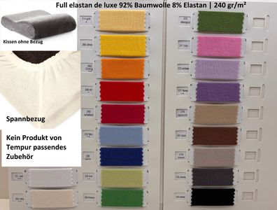 Kissenbezug für Tempur Reisekissen Spannbezug 25x31x10/7 cm Baumwolle Elastan