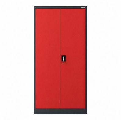 Metallschrank mit Stauraum, anthrazit-rot: TOMASZ, 900 x 1850 x 450 mm