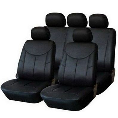 Hochwertiger Autositzbezug aus Kunstleder - 9-teiliges Set für 5 Sitze
