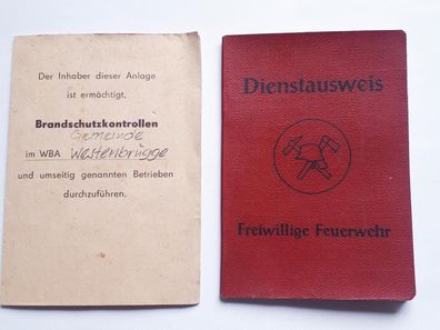DDR FFW Freiwillige Feuerwehr Dienstausweis Westenbrügge