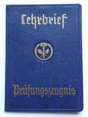 Lehrbrief Prüfungszeugnis Kraftfahrzeughandwerk 1939 Berlin