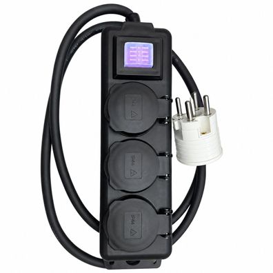 Perilex 3-fach Steckdosenleiste IP44 mit Schalter - 250V, 16A, 3.600W, 1,5 m H07RN-F