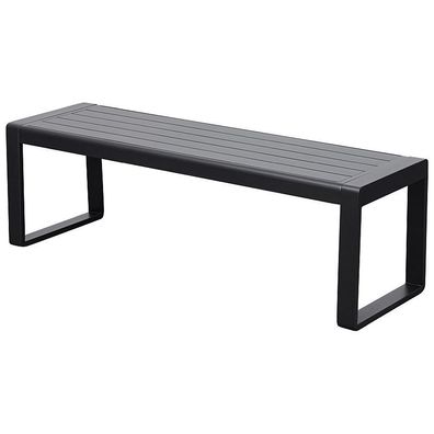Hockerbank mit Kufengestell 138cm Aluminium anthrazit