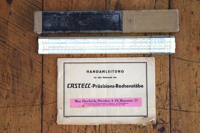 Faber Castell Präsisions-Rechenstab Etui Anleitung Antik Alt Vintage Rechenschieber