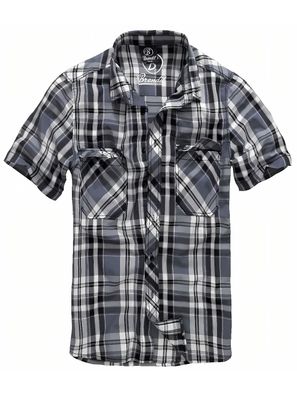 Brandit Hemd Roadstar Shirt, 1/2 Sleeve in Black-Anthracite
