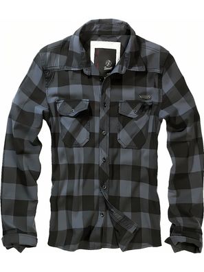 Brandit Hemd Checkshirt in Black/Grey