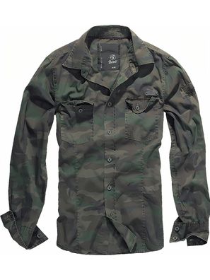 Brandit Hemd Shirt Slim MEN in Woodland