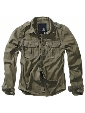 Brandit Hemd Vintage Shirt Longsleeve in Olive