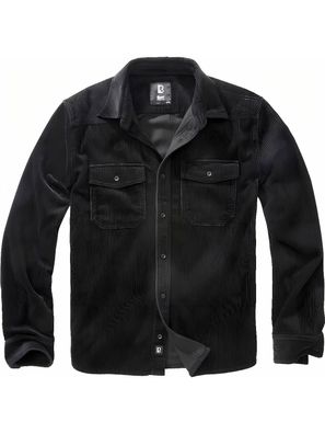 Brandit Herren Hemd Corduroy Classic Shirt Long Sleeve Black