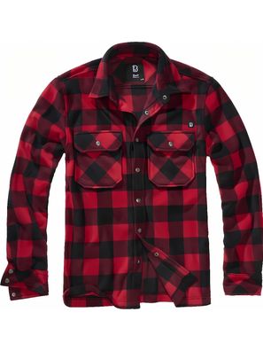 Brandit Herren Hemd Jeff Fleece Shirt Long Sleeve Red/Black