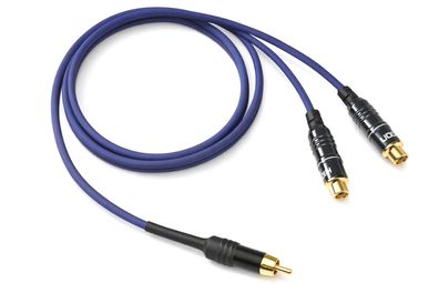 Sommercable -Onyx 2025- HighEnd Cinch-Y-Kabel - 1x Stecker auf 2x Buchse - Blau