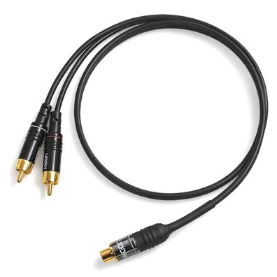 Sommercable -Onyx 2025- HighEnd Cinch-Y-Kabel - 2x Stecker auf 1x Buchse - Schwarz