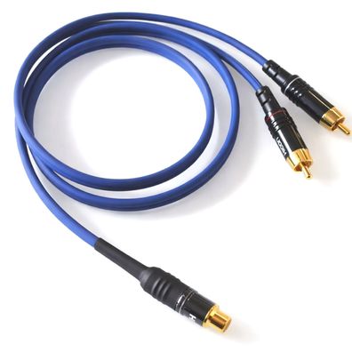 Sommercable -Onyx 2025- HighEnd Cinch-Y-Kabel - 2x Stecker auf 1x Buchse - Blau