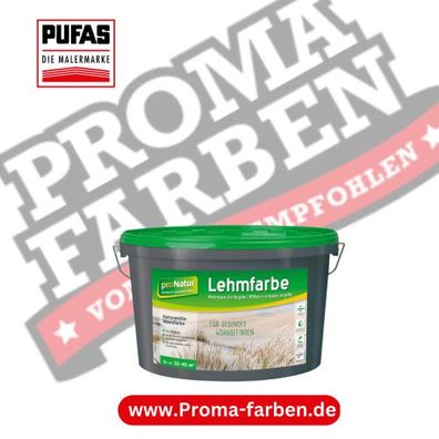 Pufas Lehmfarbe proNatur 10 Liter - für allergiker geeignet
