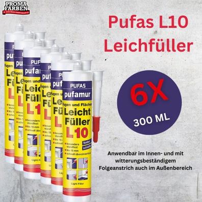 6x Pufas L10 pufamur Leichtfüller 310ml