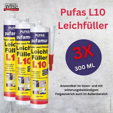 3x Pufas L10 pufamur Leichtfüller 310ml