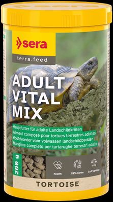 Sera Tortoise Adult Vital Mix - Hauptfutter für Landschildkröten 1000ml 200g