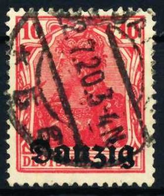 DANZIG 1920 Nr 6 zentrisch gestempelt X4BD6DA