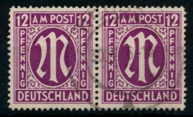 BIZONE AM-POST Nr 15aAz gestempelt WAAGR PAAR X763686