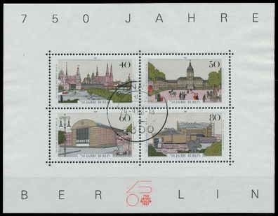 BERLIN BLOCK Kleinbogen Block 8 zentrisch gestempelt X89413A