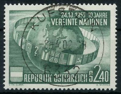 Österreich 1955 Nr 1022 zentrisch gestempelt X75E6DA