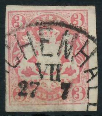 WAPPEN-AUSGABE 1867-1868 Nr 15 zentrisch gestempelt X77AB8A
