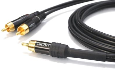 Sommercable -Onyx 2025- HighEnd Cinch-Y-Kabel für Subwoofer - Schwarz
