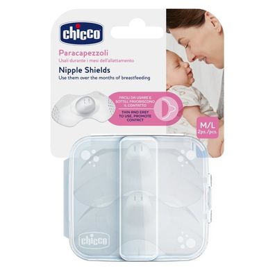 Chicco Silikon-Nippelschutz für große Brustwarzen (M-L), 2 Stück Packung