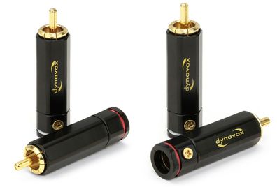 Dynavox HighEnd Cinchstecker - 2 Paar - verspannbar - vergoldet - für Kabel bis 8 mm