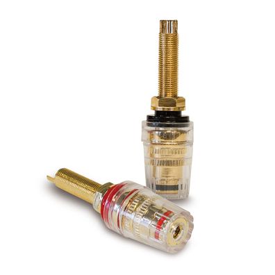 Dynavox HighEnd Bananen-Einbaubuchsen - Terminal - Polklemmen - 24k - 1 Paar