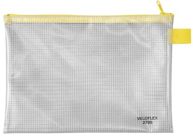 10x Veloflex® 2705000 Reißverschlusstaschen transparent/gelb A5 250 x 180 mm