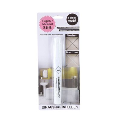 71,82€/100ml) Fugenstift Schimmelstift Weiß - Hochdeckend für Bad Küche Böden
