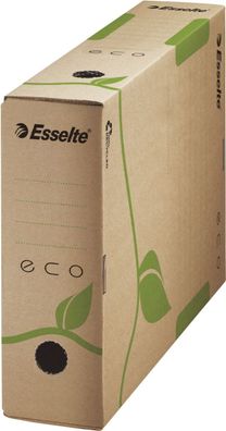 25x Esselte 623916 Archiv Box ECO 80 mm Karton naturbraun