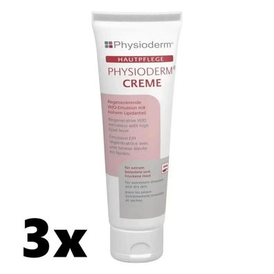 Physioderm® Creme Hautpflegecreme für Hände & Gesicht 3 Stück 100ml