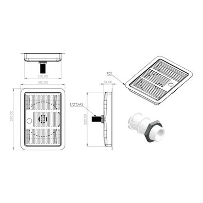 BieTal® Tropfschale Tropfkasten Edelstahl Lochplatte Einlassen Einbau & Ablauf