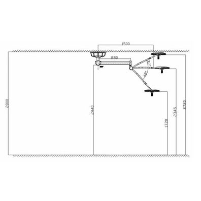 Behandlungsleuchte KINX LED Plus I Deckenhalterung