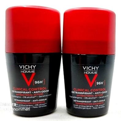 2 x VICHY HOMME Deo Clinical Control 96h Roll-on 50 ml PZN 17627223