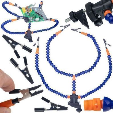Rosfix Dritte Hand Löthilfe – 4 Krokodilklemmen | Flexarme, 51–50 mm Klemme