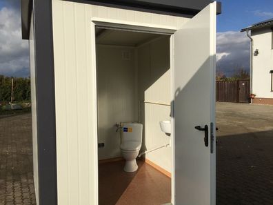 NEU-mobile Toilettenbox Sanitärcontainer WC Raumzelle, Toilettenkabine Miet-WC