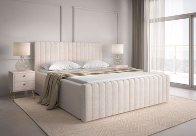 Elegantes Polsterbett Bettina Beige o. Grau