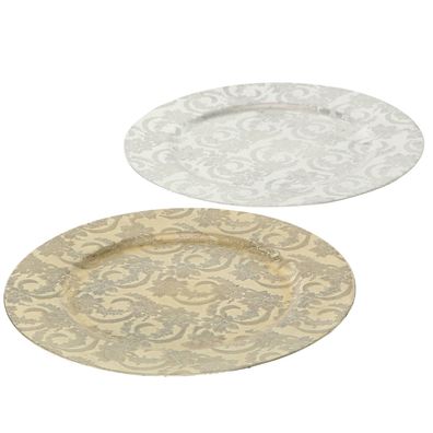 Platzteller Royal Kunststoff Ø.33 cm silber/gold 2er Set